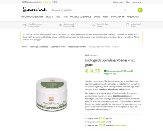 Spirulina poeder